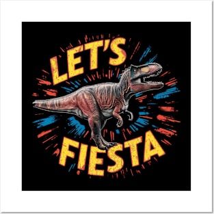 "Let's Fiesta"Cinco de Mayo,Dinosaur,8k, T-Shirt Posters and Art